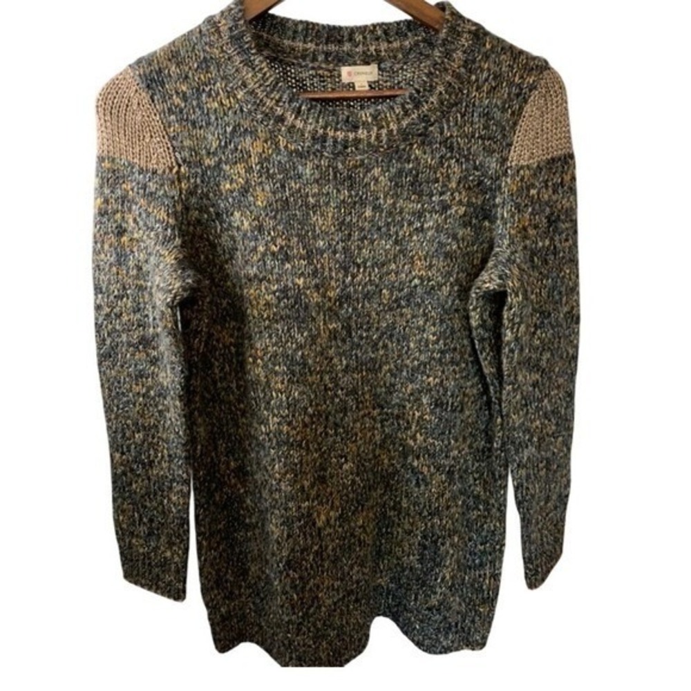 Cremieux Knit Blend Sweater Shoulder Detail Soft Warm Beautiful Gold Size Small